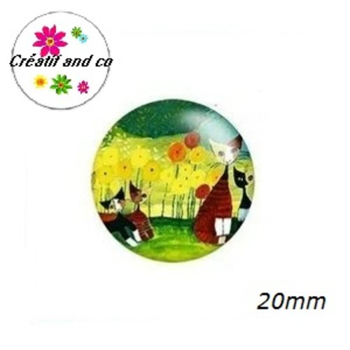 Cabochon trio de chat  20mm