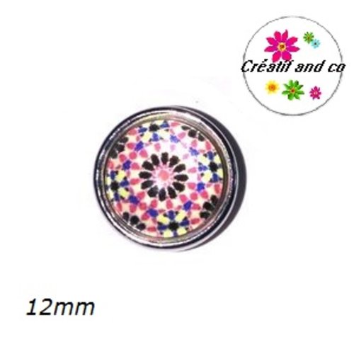 Bouton pression à motif 12mm