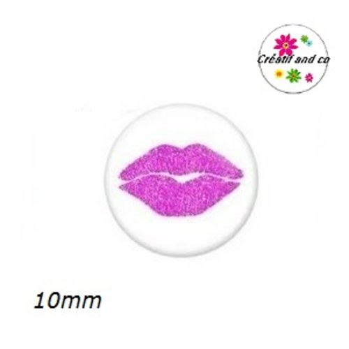X2 cabochons kiss rose 10mm