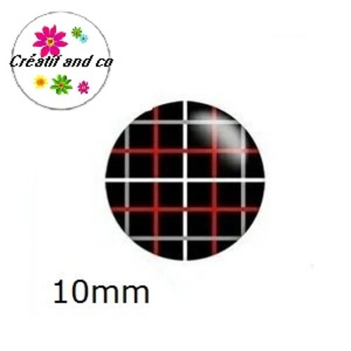 X2 cabochons à motif 10mm