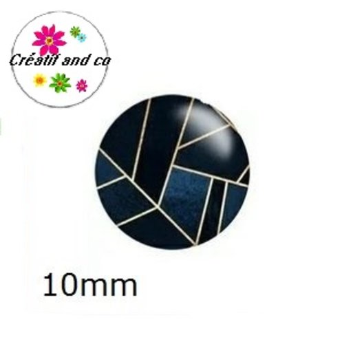 X2 cabochons à motif 10mm
