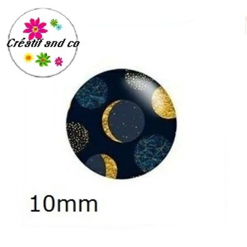 X2 cabochons à motif 10mm