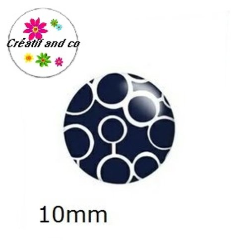 X2 cabochons à motif 10mm