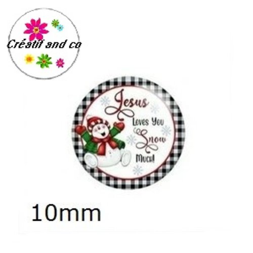 X2 cabochons thème noël 10mm