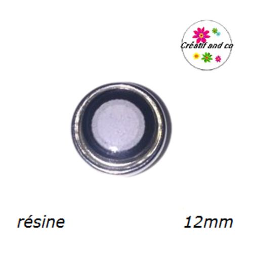 Bouton pression noir/blanc résine