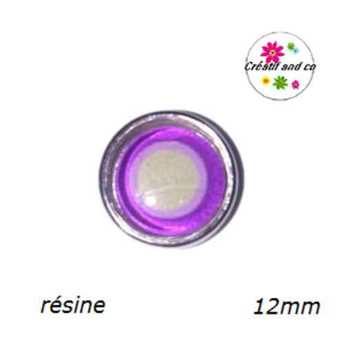 Bouton pression mauve/beige résine