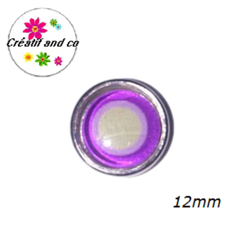 Bouton pression mauve/beige résine