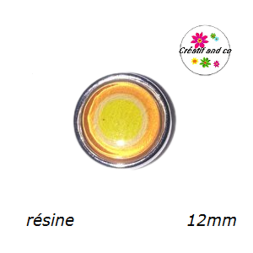 Bouton pression orange/jaune résine