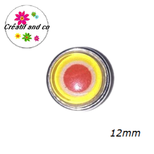 Bouton pression jaune/blanc/rouge résine