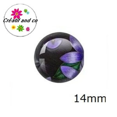 X2 cabochons chat 14mm