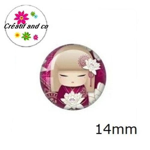 X2 cabochons kokeshi 14mm