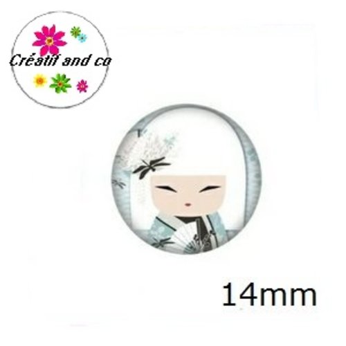 X2 cabochons kokeshi 14mm