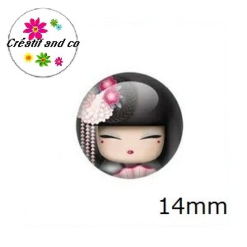 X2 cabochons kokeshi 14mm