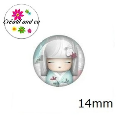 X2 cabochons kokeshi 14mm