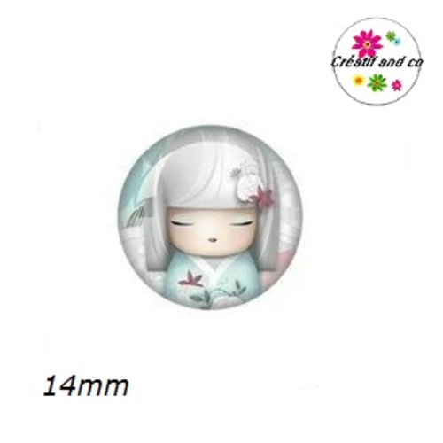 X2 cabochons kokeshi 14mm