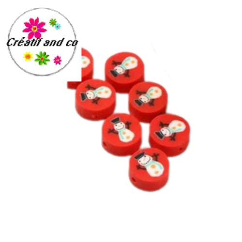 X10 perles thème noël 10mm