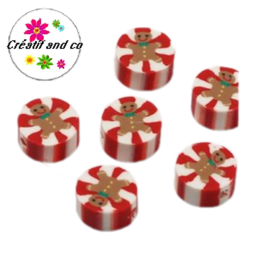 X10 perles thème noël 10mm
