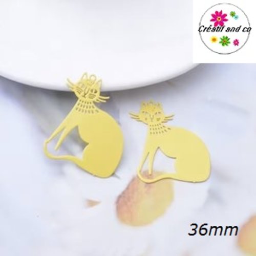 Breloque estampe chat jaune 36mm