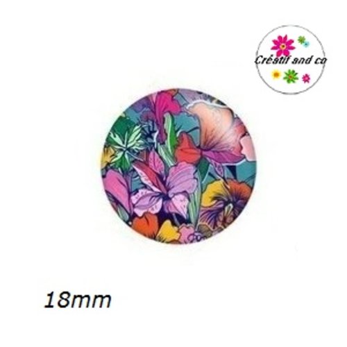 Cabochon fleuri 18mm