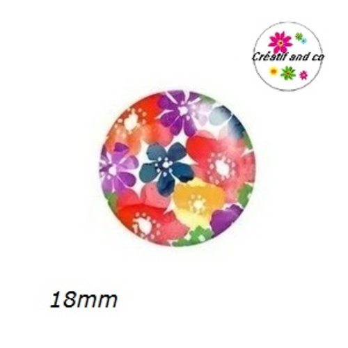 Cabochon fleuri 18mm