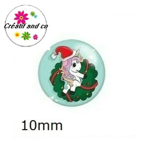X2 cabochons licorne 10mm