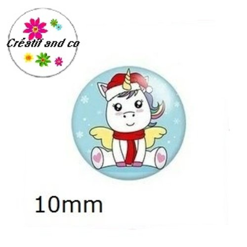 X2 cabochons licorne 10mm