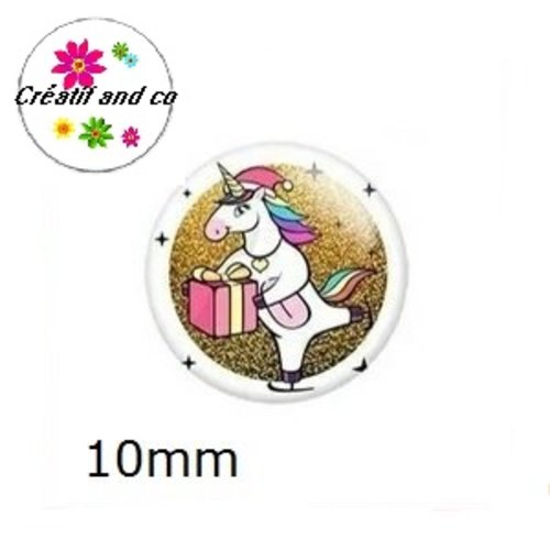 X2 cabochons licorne 10mm