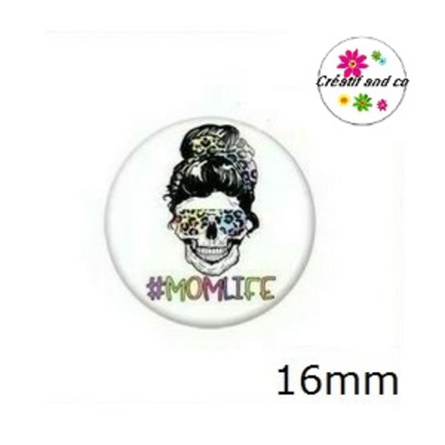 X2 cabochons visage femme et son bandeau 16mm