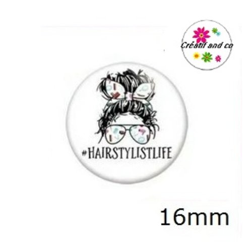 X2 cabochons visage femme et son bandeau 16mm