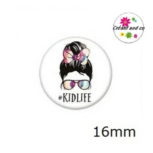 X2 cabochons visage femme et son bandeau 16mm