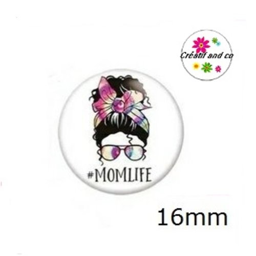 X2 cabochons visage femme et son bandeau 16mm