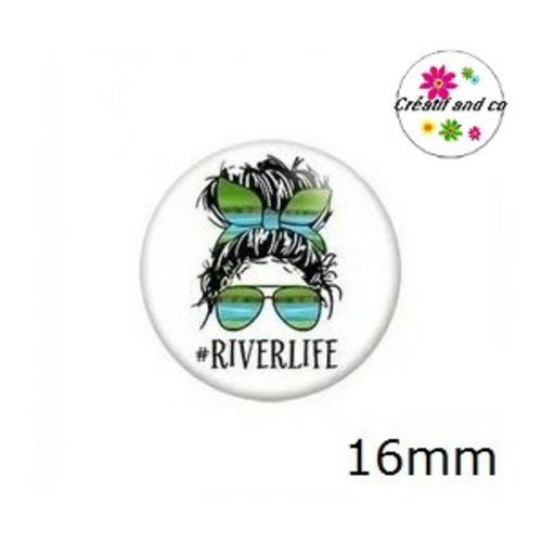 X2 cabochons visage femme et son bandeau 16mm
