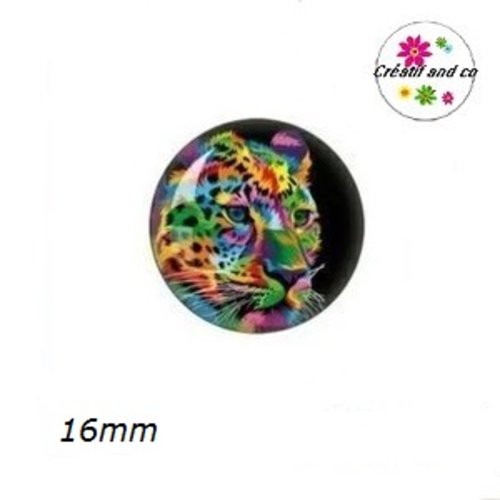 X2 cabochons léopard coloré 16mm