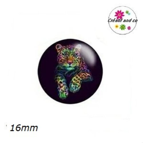 X2 cabochons tigre coloré 16mm