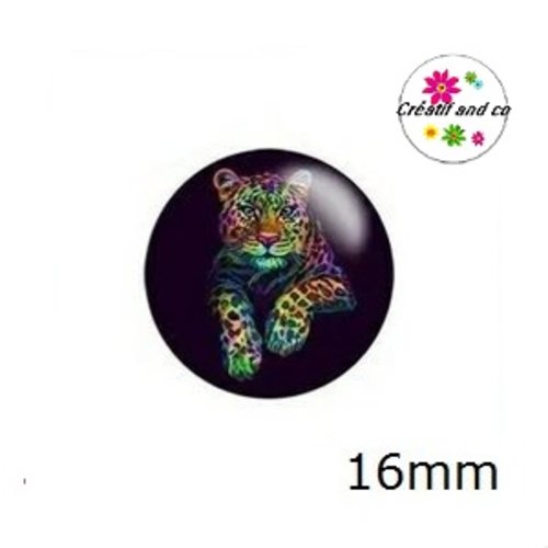 X2 cabochons tigre coloré 16mm