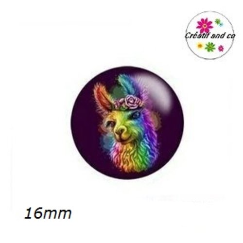 X2 cabochons lama coloré 16mm