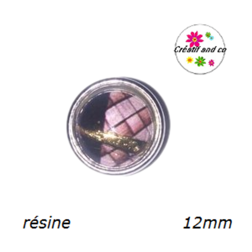 Bouton pression bord noir résine 12mm