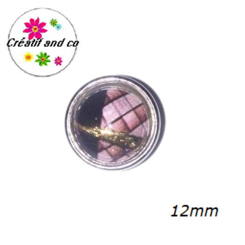 Bouton pression bord noir résine 12mm