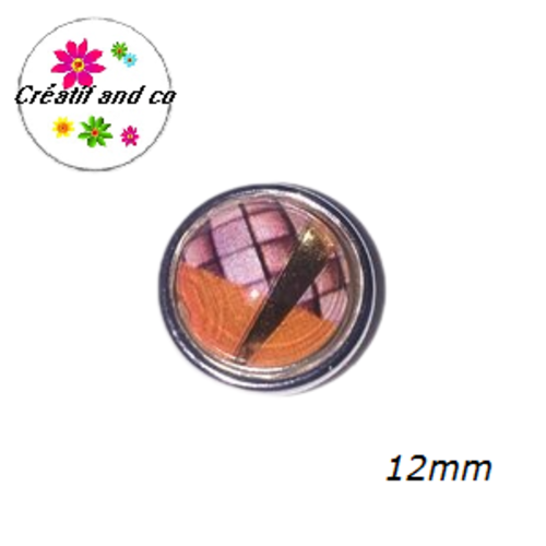 Bouton pression bord orange résine 12mm