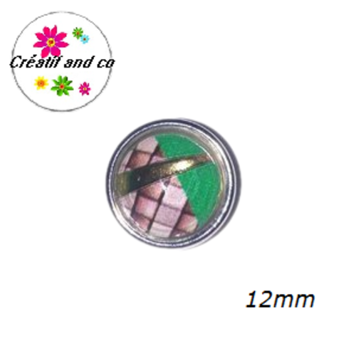Bouton pression bord vert résine 12mm