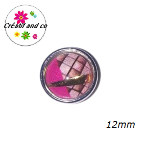 Bouton pression bord fuchsia résine 12mm