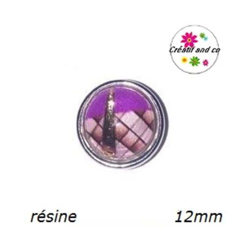 Bouton pression bord mauve résine 12mm