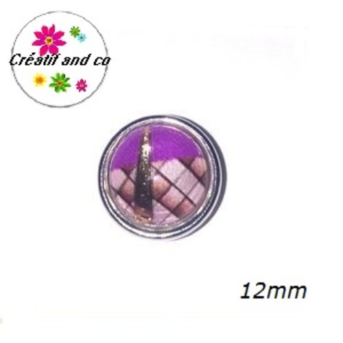 Bouton pression bord mauve résine 12mm