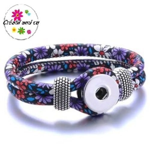 Bracelet fleuri pour bouton pression