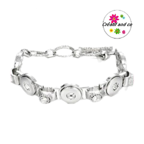 Bracelet 5 boutons pressions 12mm