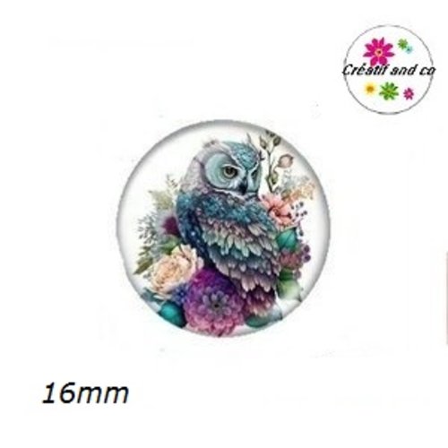 X2 cabochons hibou 16mm