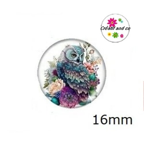 X2 cabochons hibou 16mm