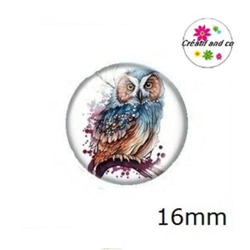 X2 cabochons hibou 16mm