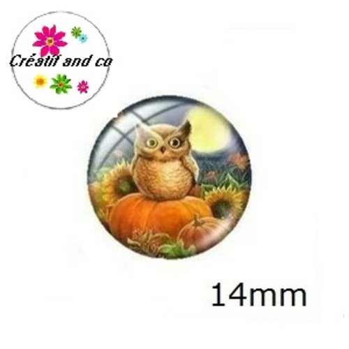X2 cabochons citrouille halloween 14mm