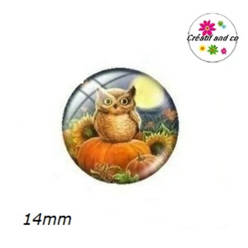 X2 cabochons citrouille halloween 14mm